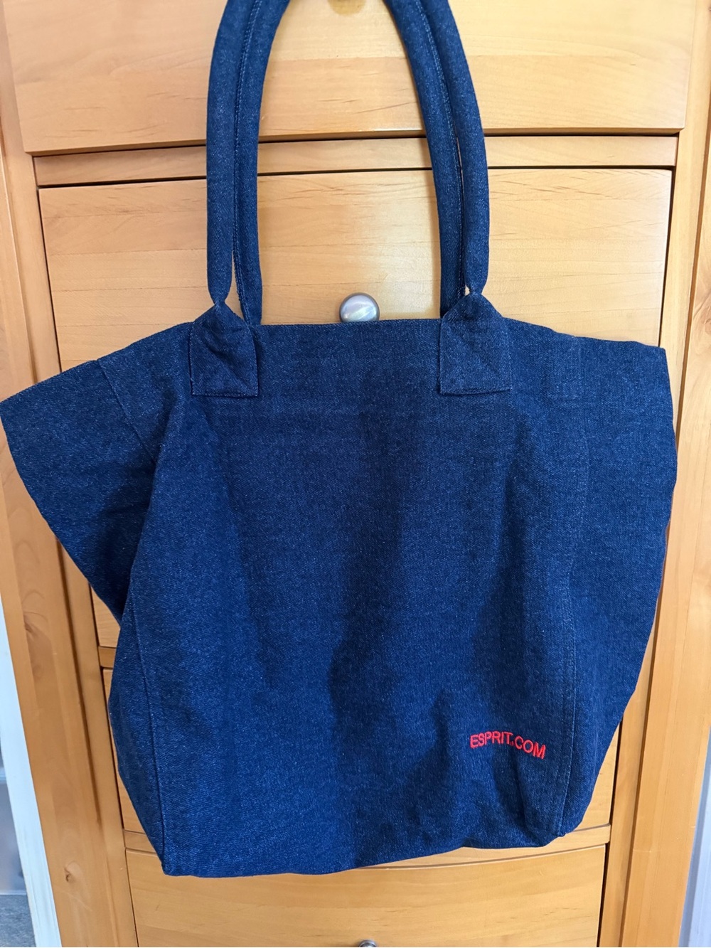 Esprit Denim Tote with Rainbow Logo - Picture 3 of 6